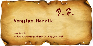 Venyige Henrik névjegykártya