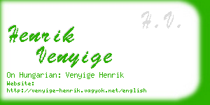 henrik venyige business card